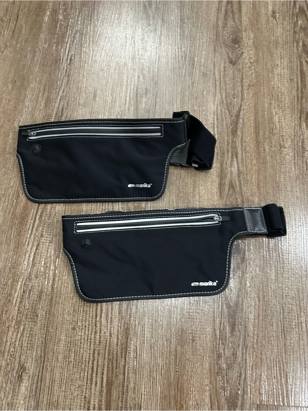 Marika Black Belt Bag with Reflective Zipper